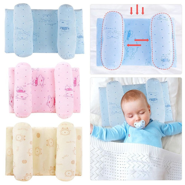 Soft Head Shaping Newborn Pillow – Flat Head Prevention, Breathable & Portable Infant Cushion (Random Color & Design)