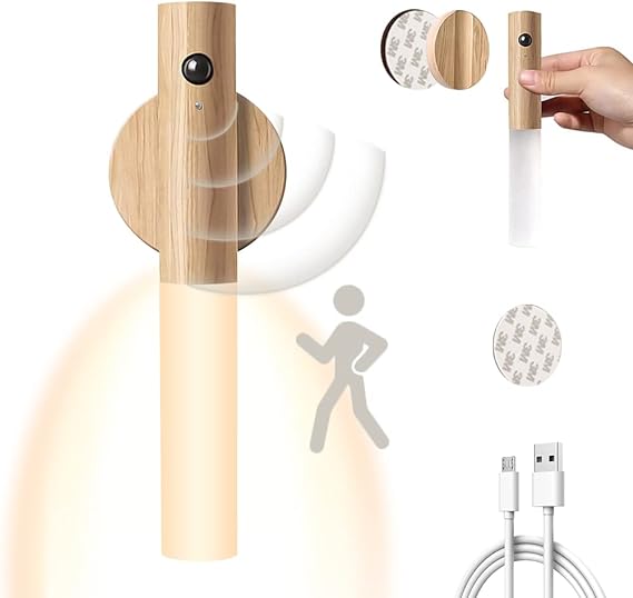 LED Wooden Motion Sensor Night Light